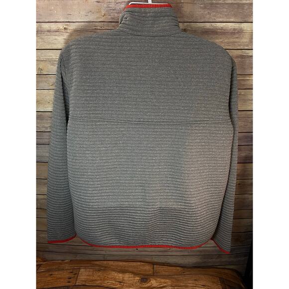 LL Bean Hoodie Men’s Size XL Regular Grey Ribbed Fleece Full Zip Jacket - Picture 2 of 9